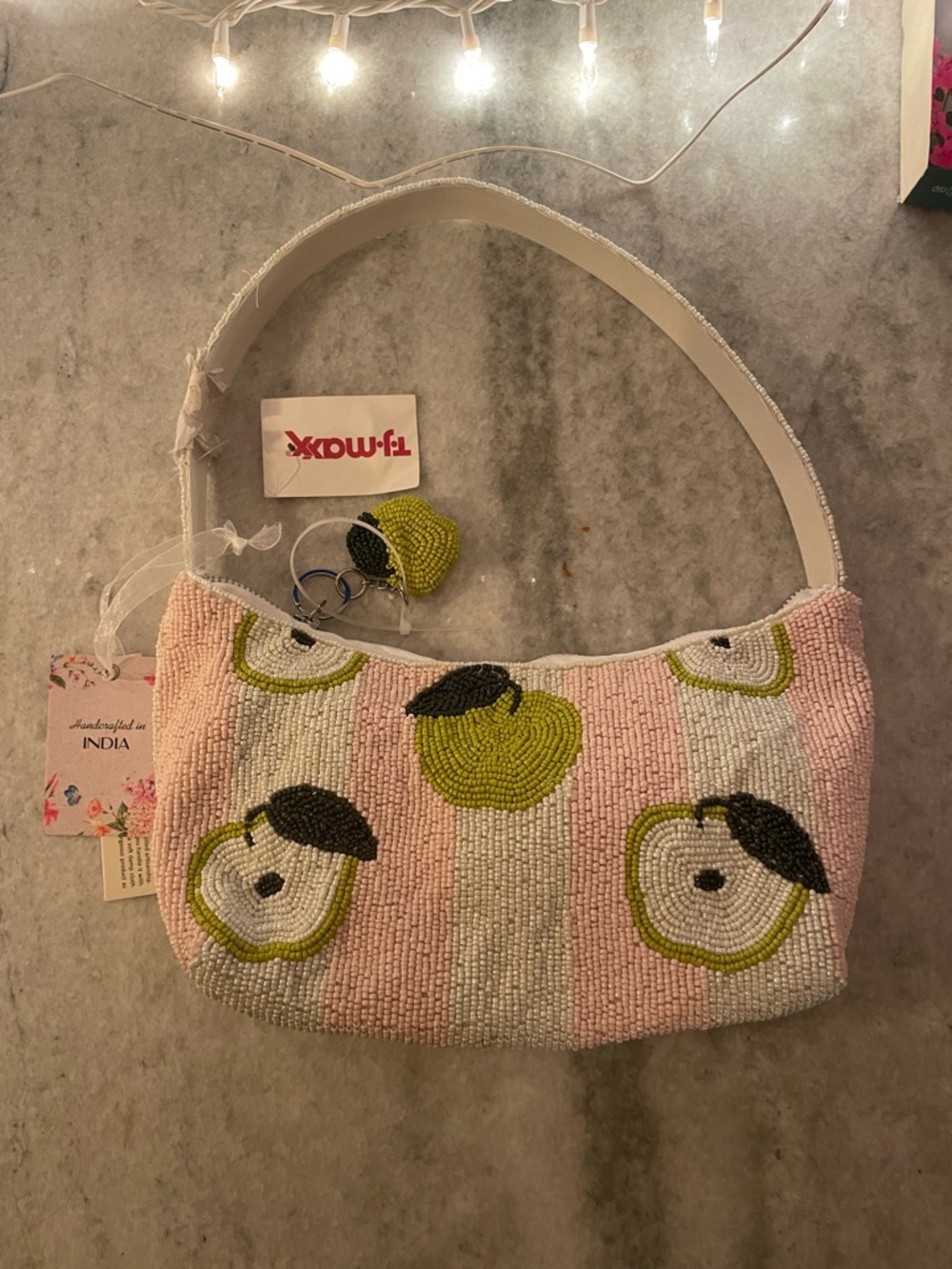 NWT Beaded Green Apple bag